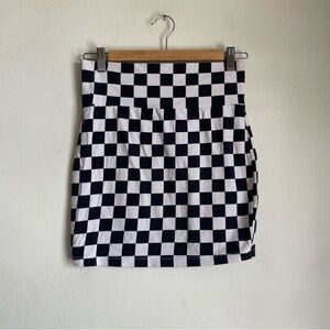 Checkered Black and White Skirt